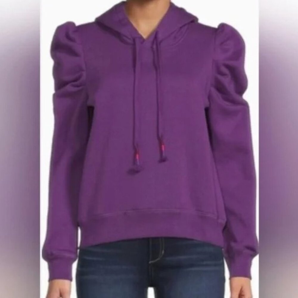 Rebecca Minkoff Purple Janine Puff Sleeve Hoodie